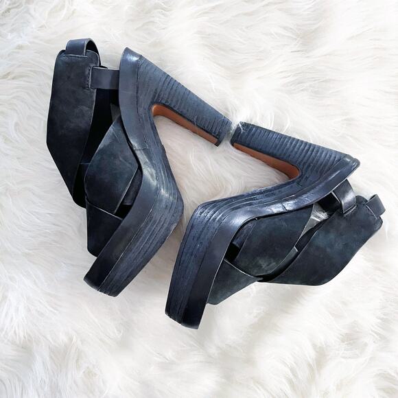 Rag & Bone Black Suede Sloane Platform Sandal - Picture 5 of 10
